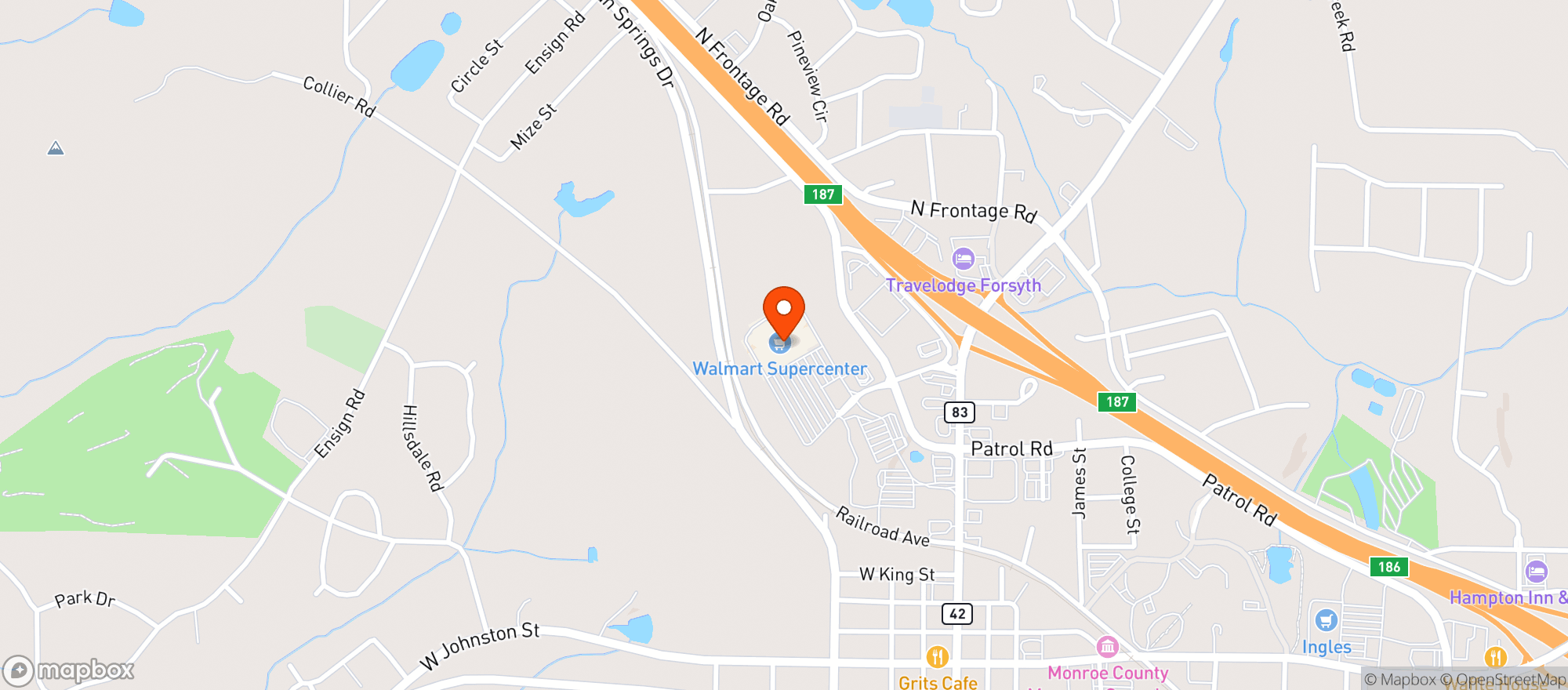 Map showing Walmart Supercenter