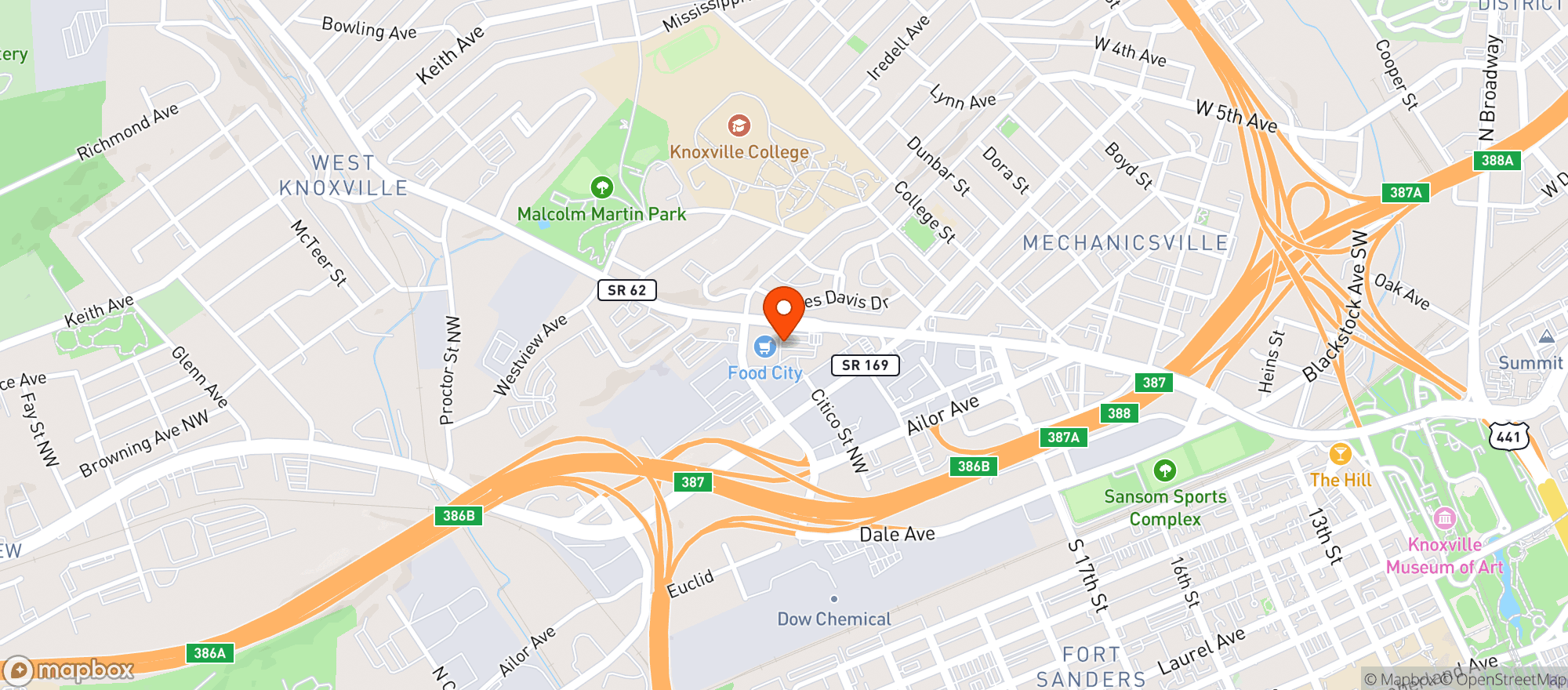Map showing Food City K Vat