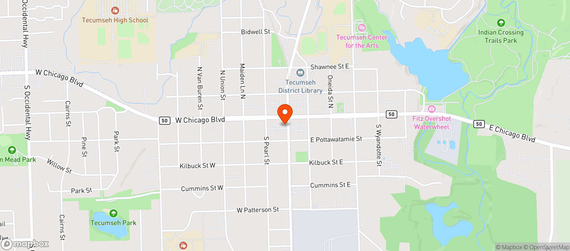 Map showing Muks Sports Pub
