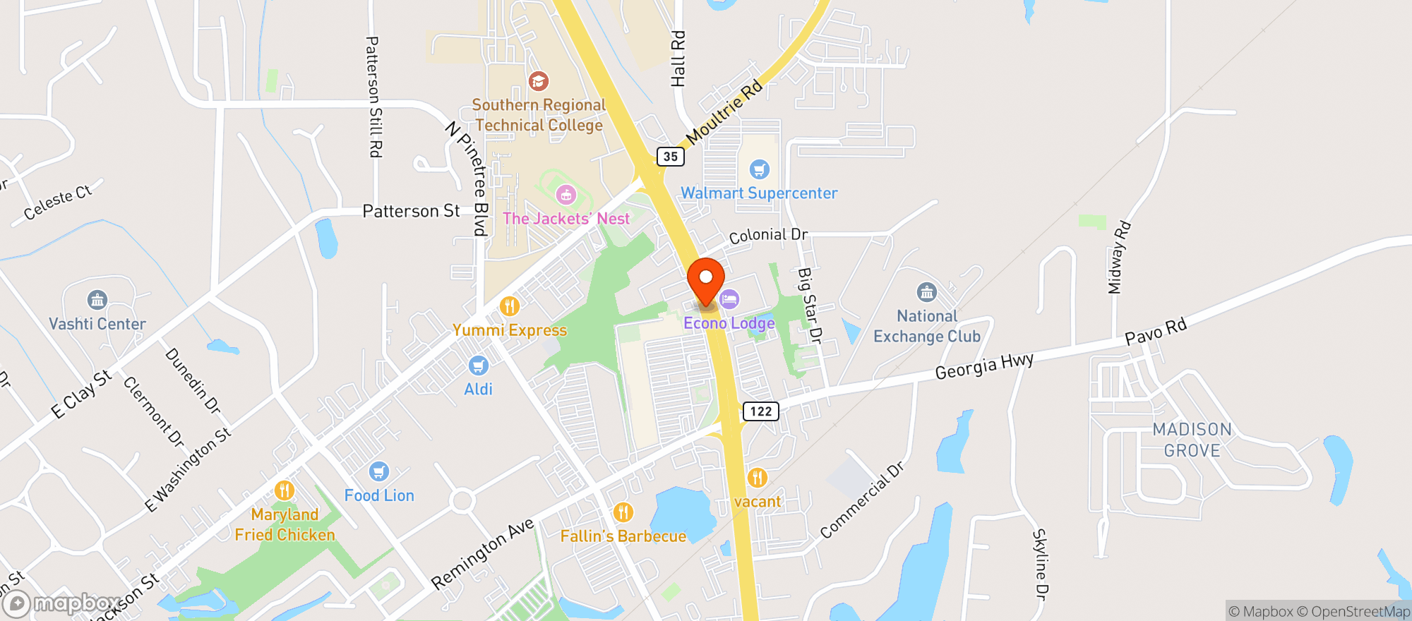 Map showing Gnc