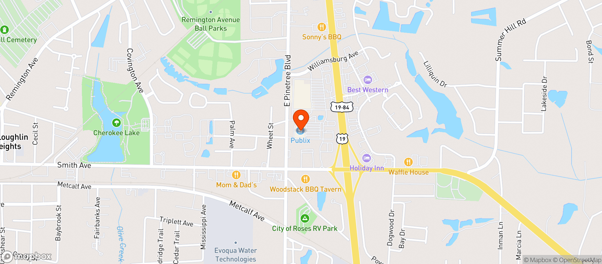 Map showing Publix