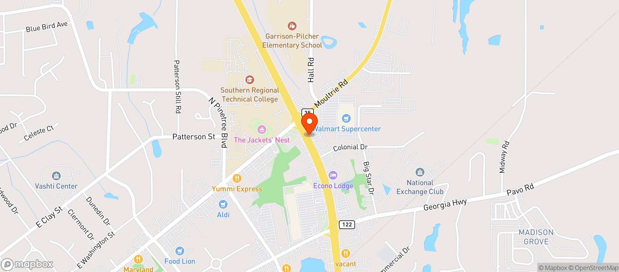 Map showing Walmart Supercenter