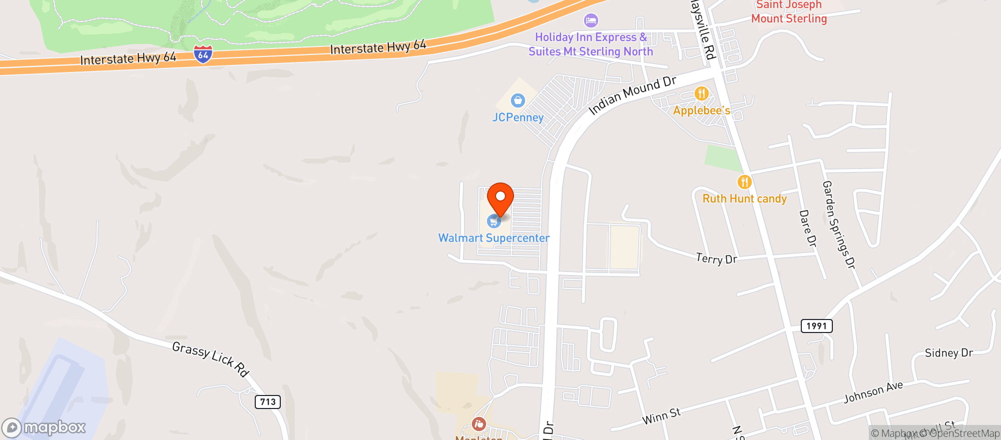 Map showing Walmart Supercenter #1140