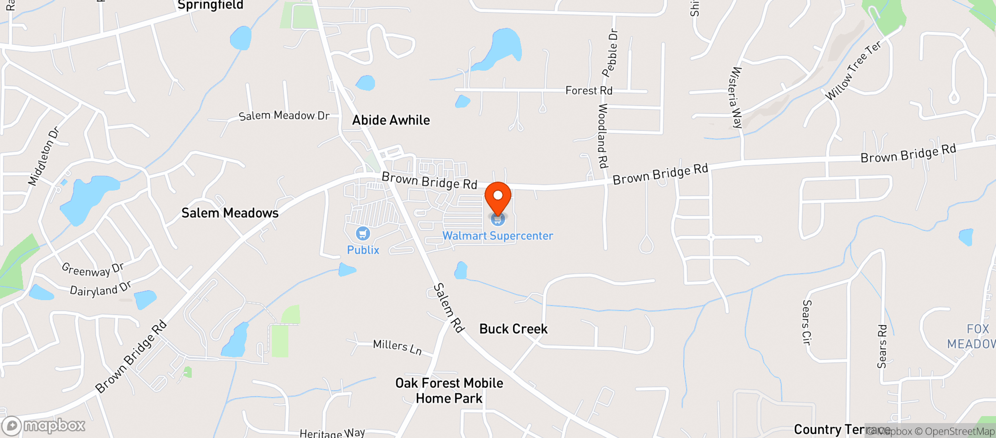 Map showing Walmart Supercenter