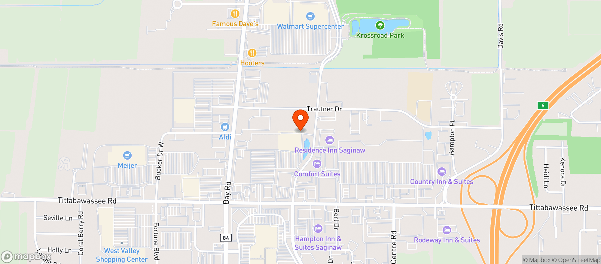 Map showing Target - Saginaw