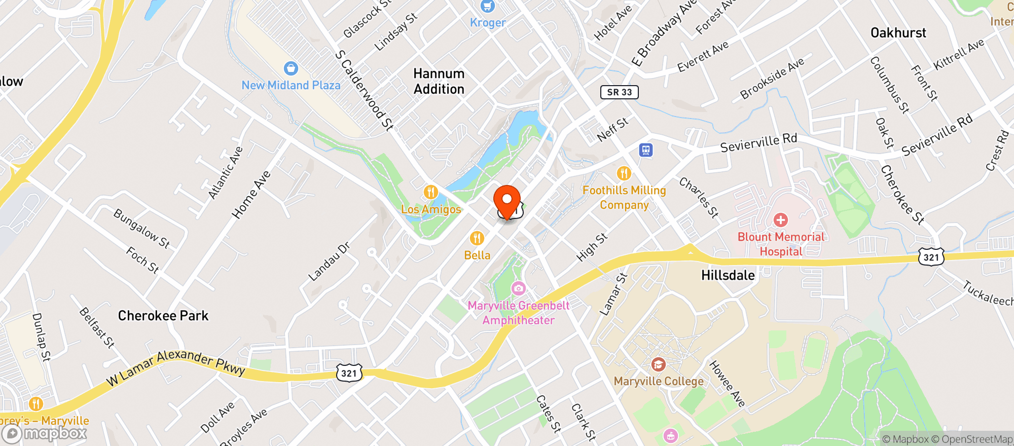 Map showing Two Doors Down