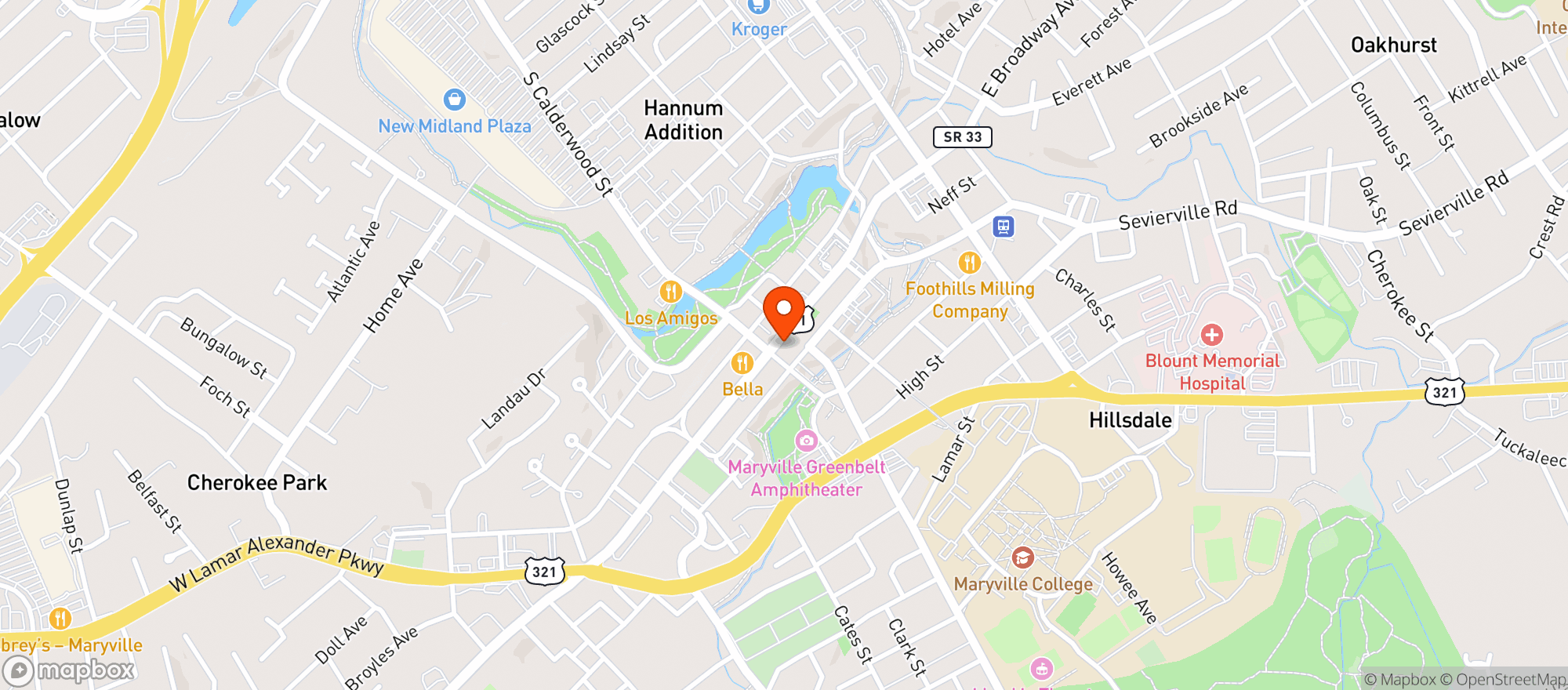 Map showing Brackins Blues Club