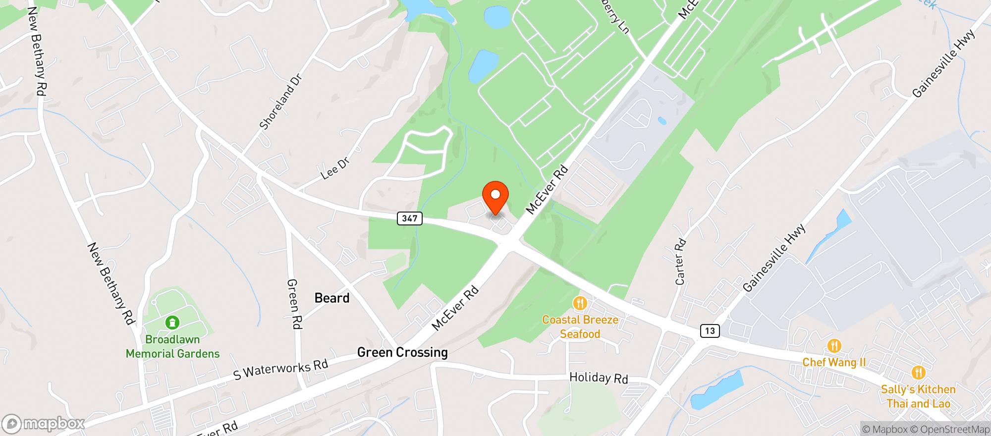 Map showing Texaco Food Mart/buford