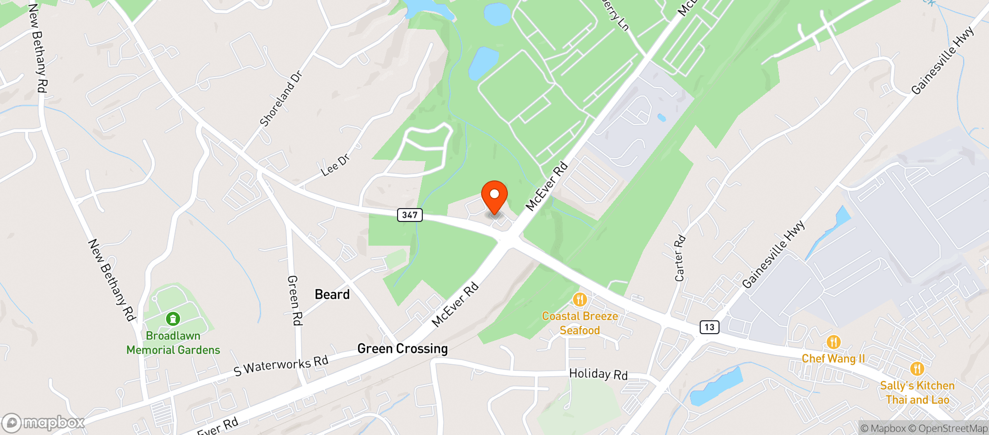 Map showing Food Mart