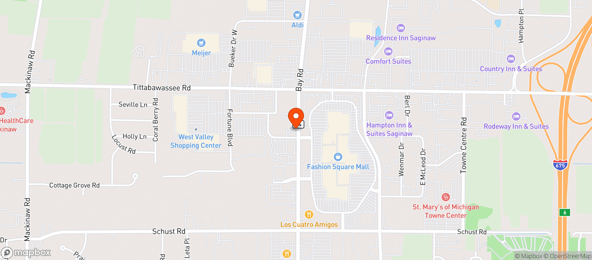 Map showing Vitamin Shoppe - Saginaw