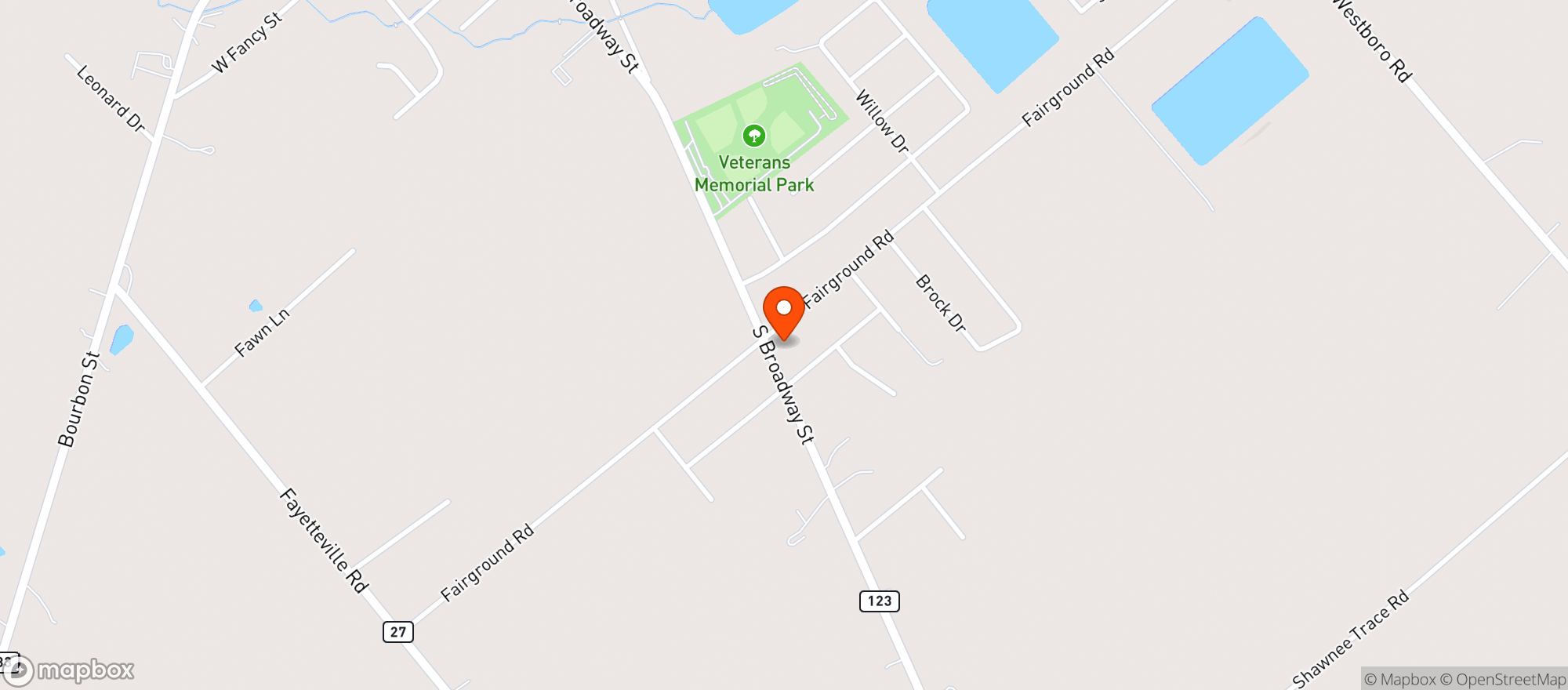 Map showing Toms Expres Mart