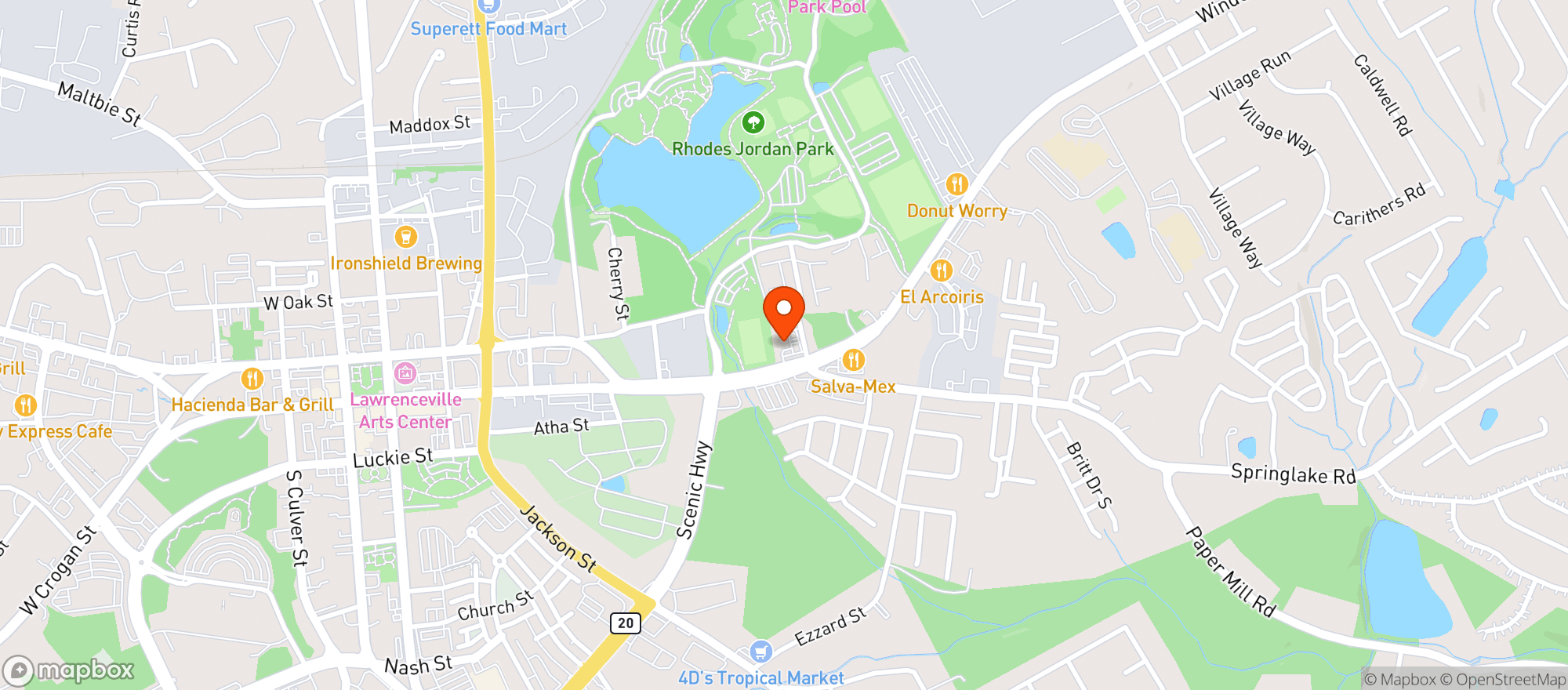 Map showing Exxon - Papermill
