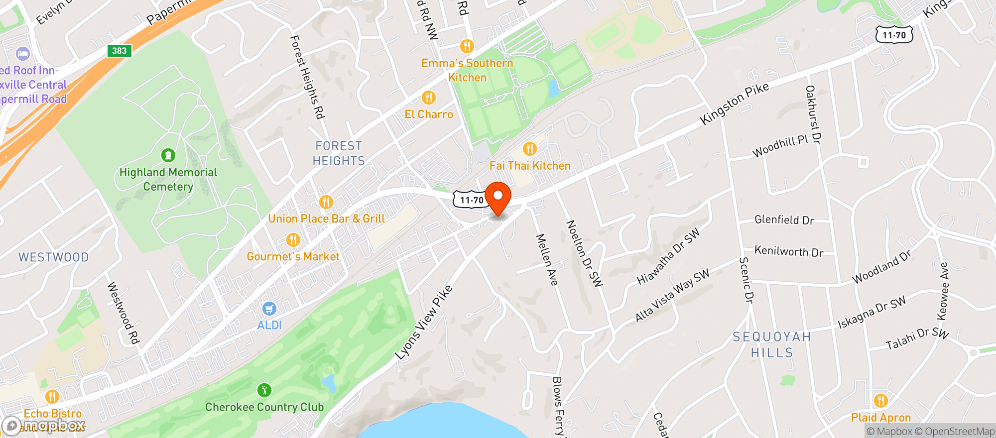 Map showing Ashes Package Store
