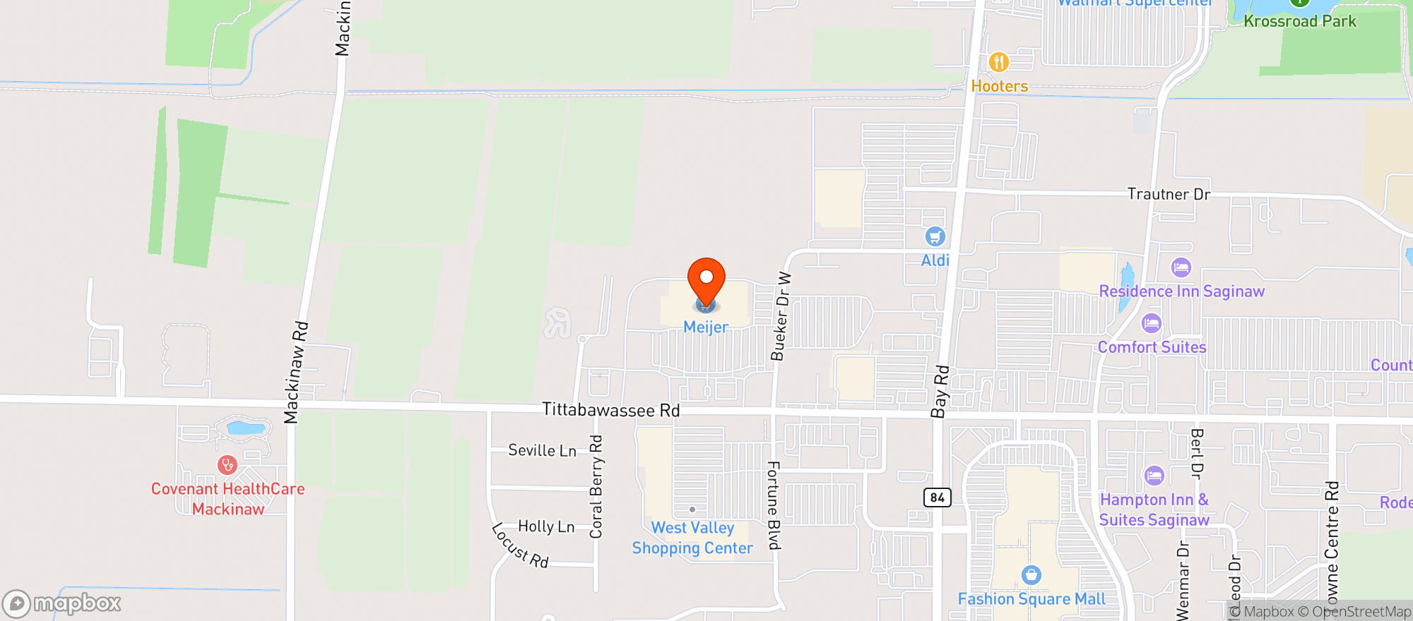 Map showing Meijer