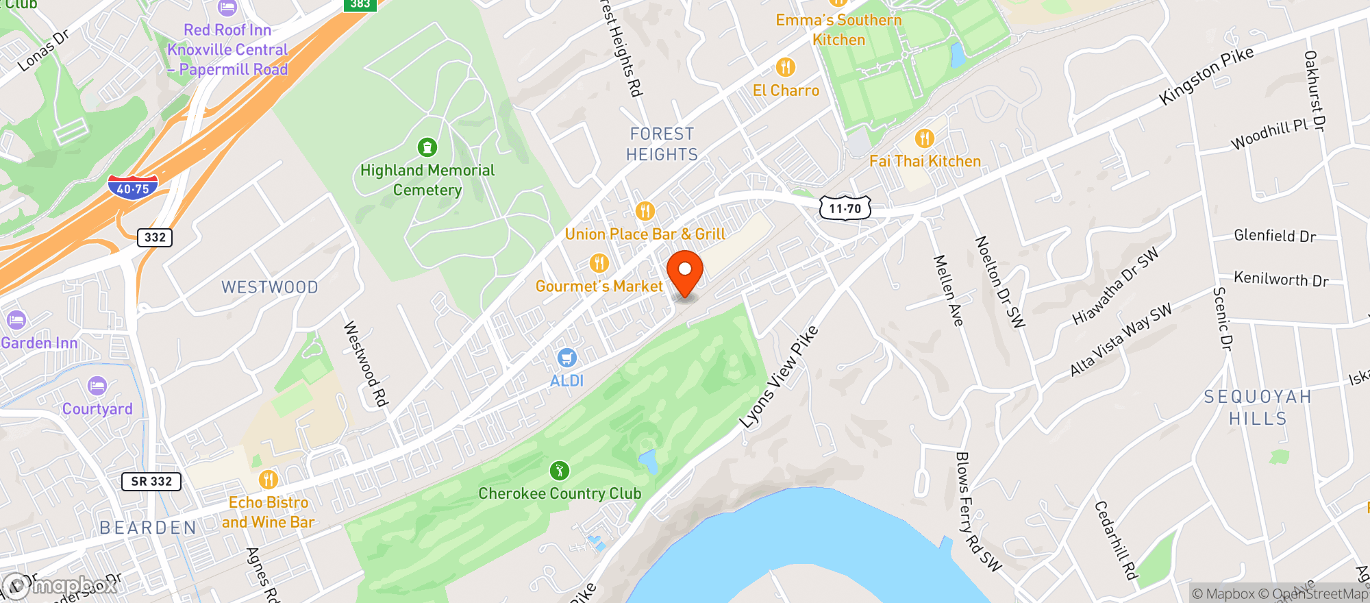 Map showing Bearden Brickyard