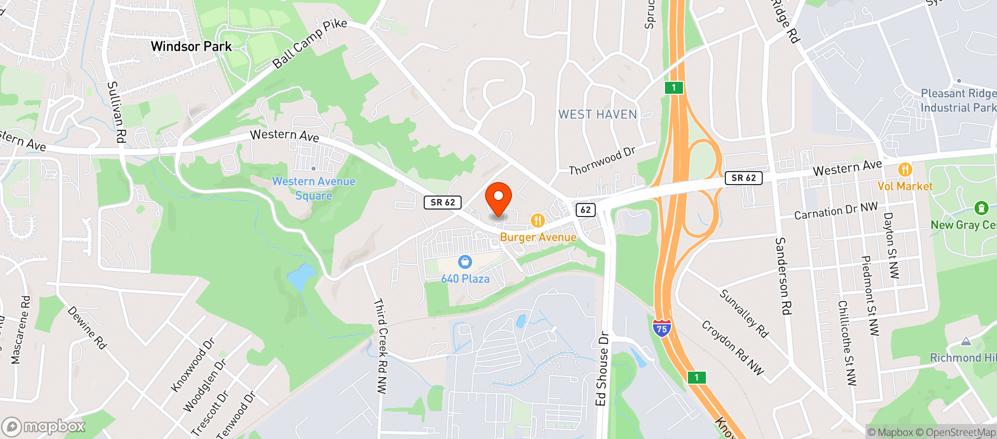Map showing 640 Liquor Store