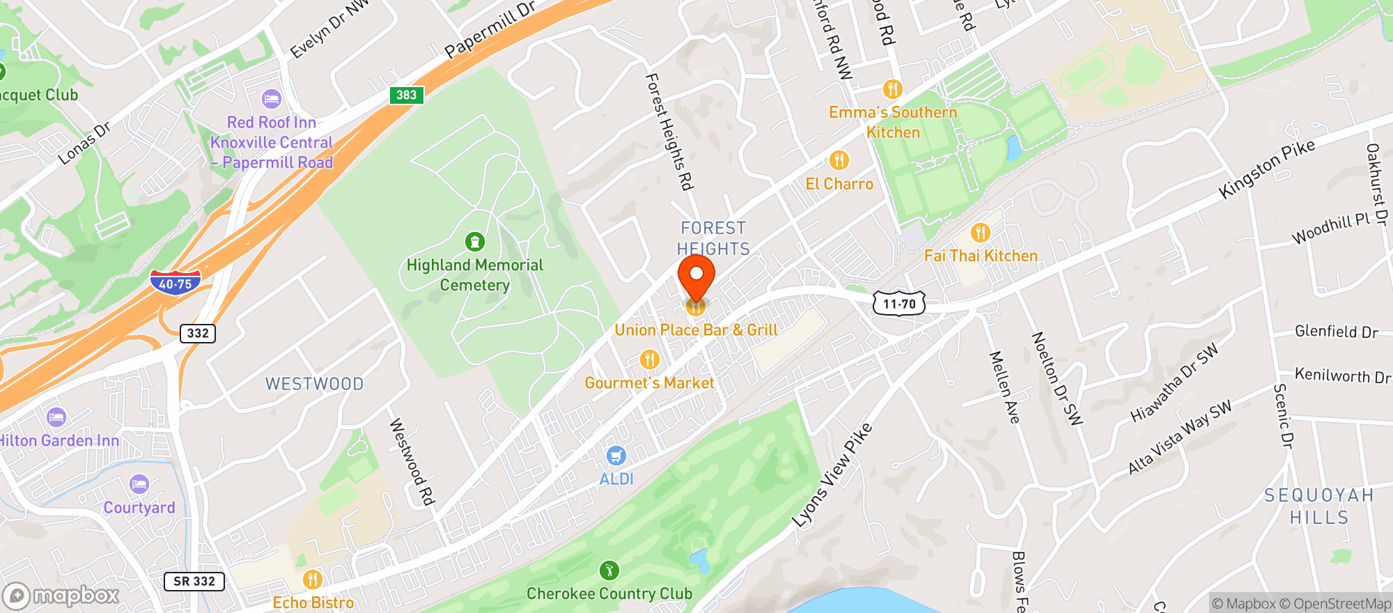 Map showing Union Place