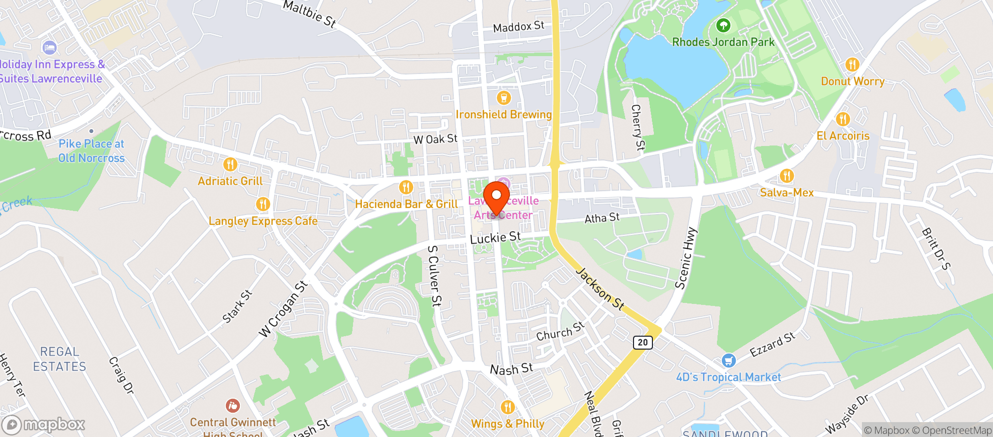 Map showing Walgreens