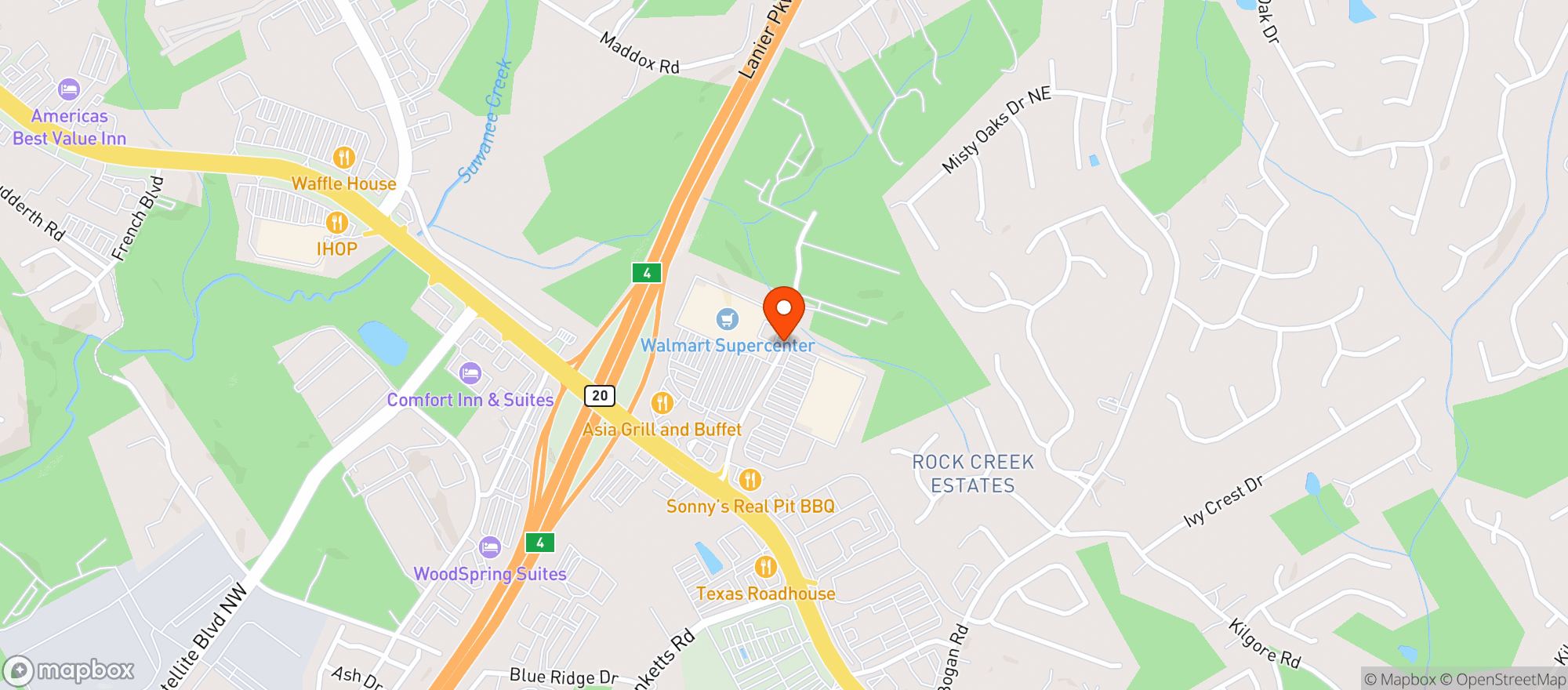 Map showing Walmart Supercenter