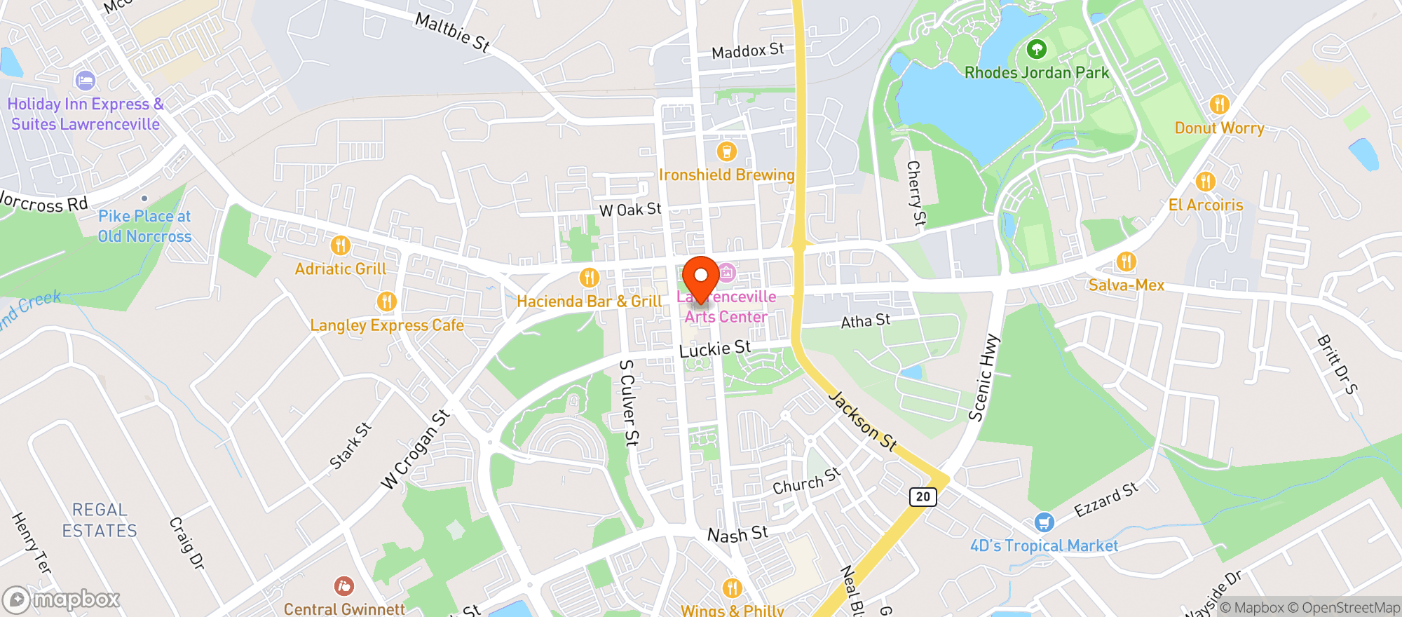 Map showing Oyster Bay Seafood Cafe