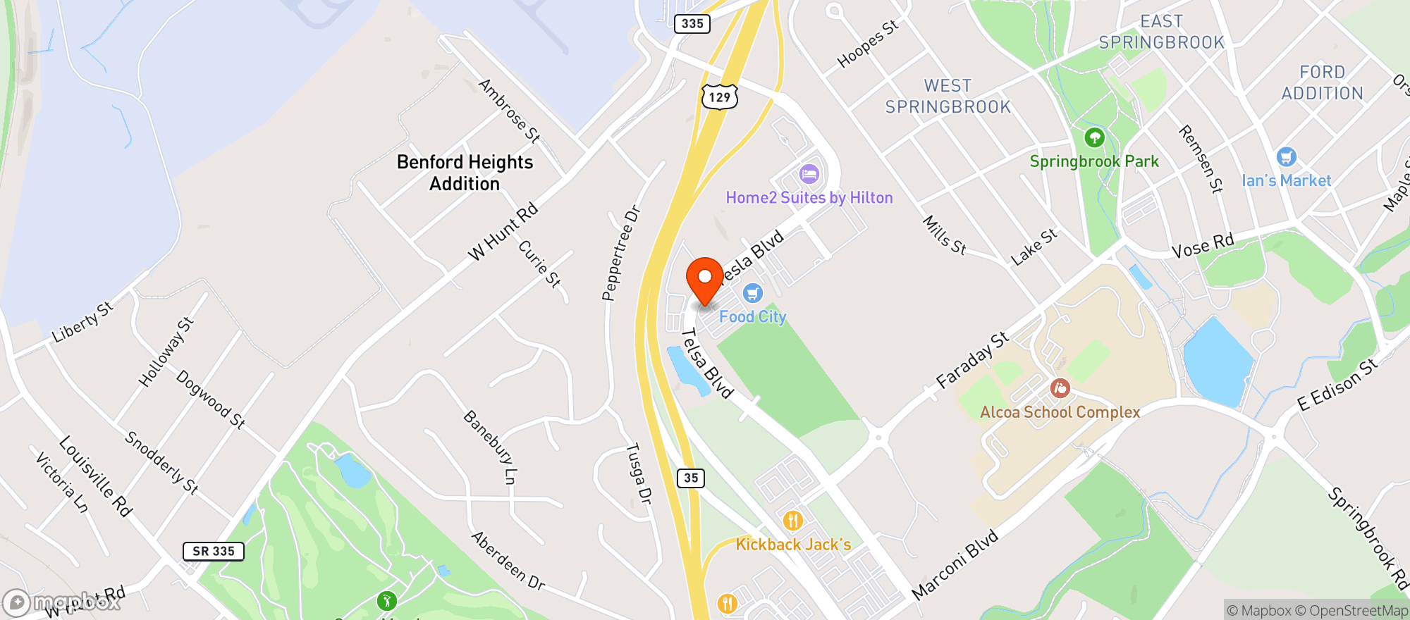 Map showing Food City