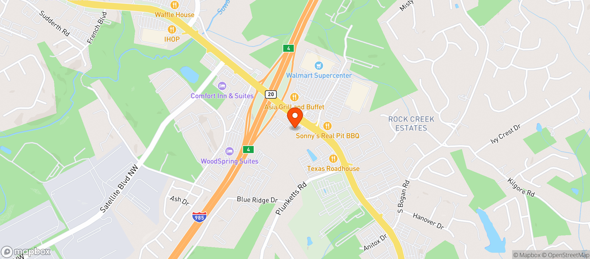 Map showing Buford Express_2
