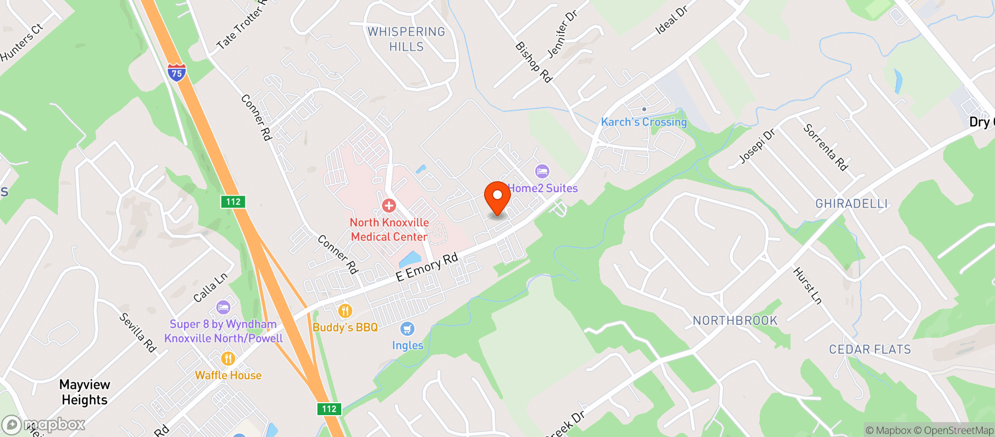Map showing Evape Lounge