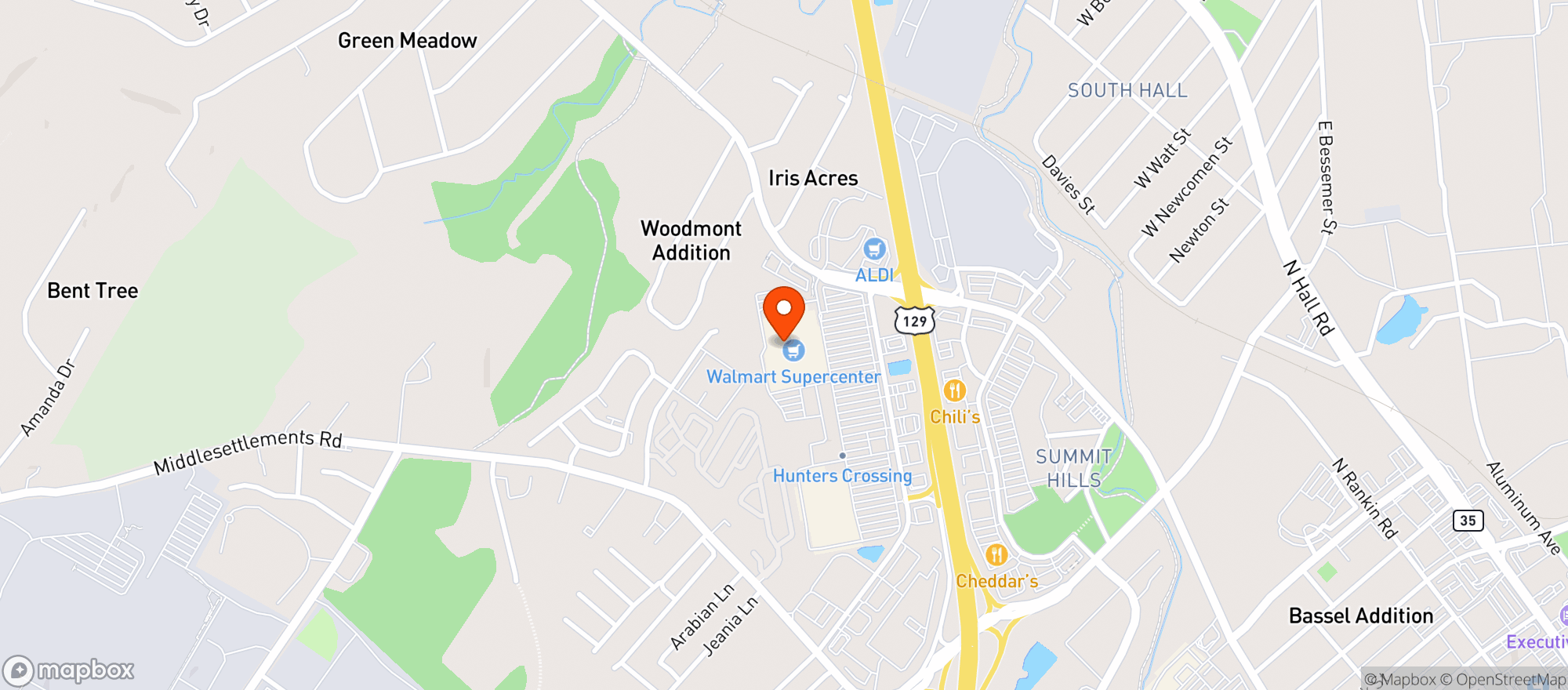 Map showing Walmart Supercenter