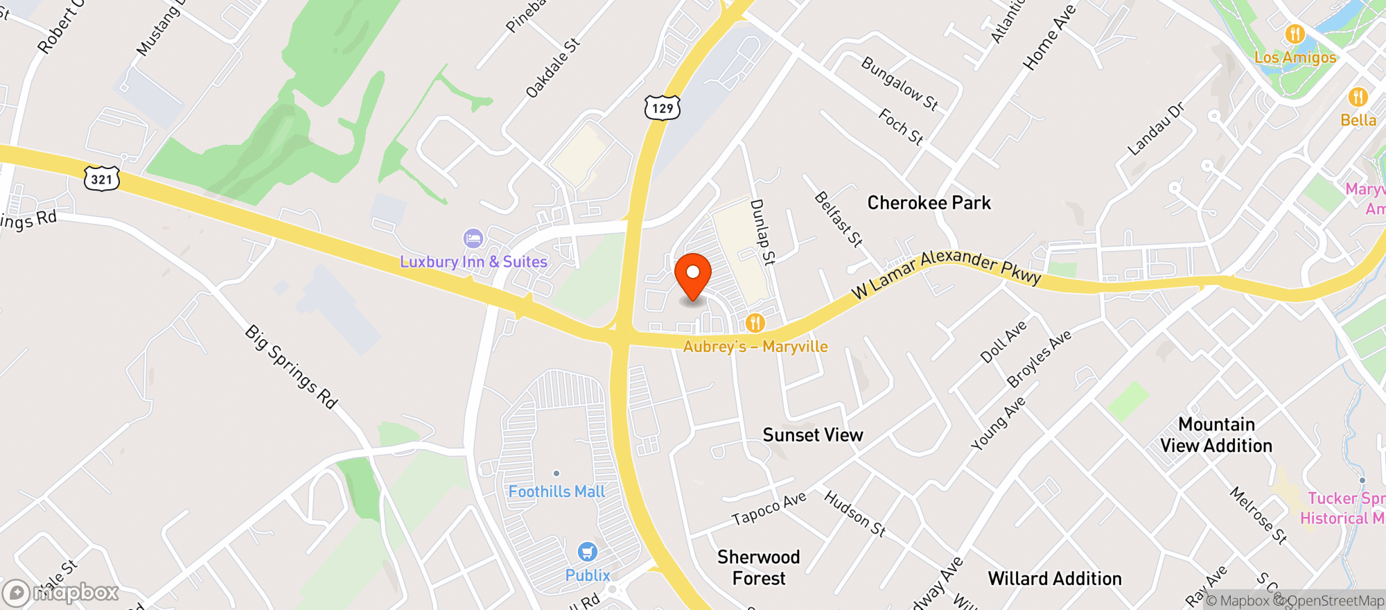 Map showing Casual Pint (Maryville)