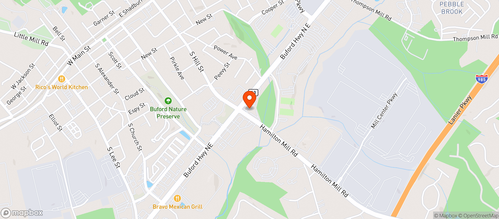 Map showing Buford Market