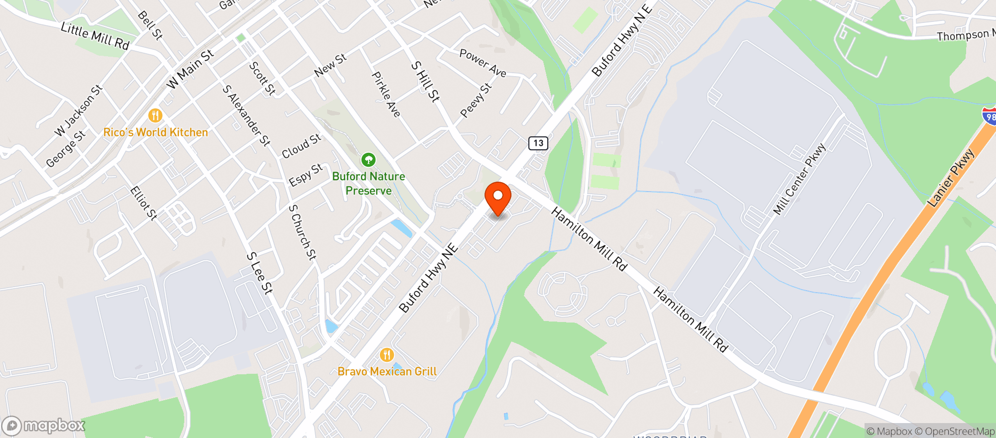 Map showing Xochitl Mexican Restaurant