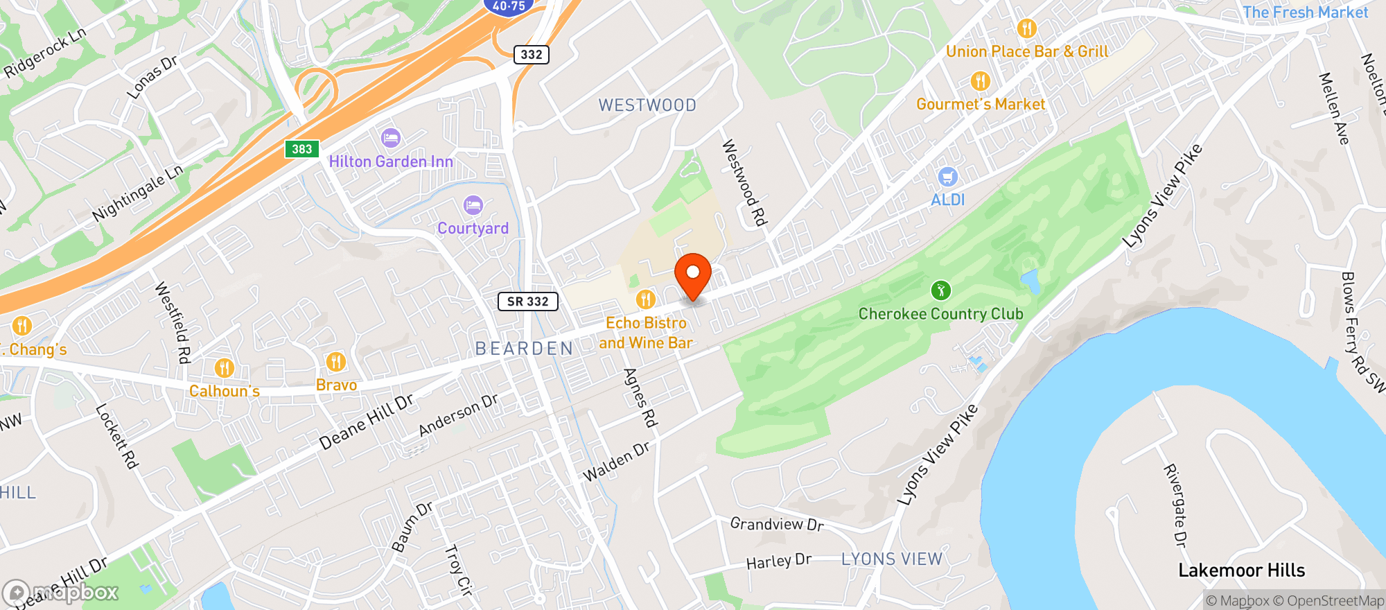 Map showing Apotheca Kingston Pike