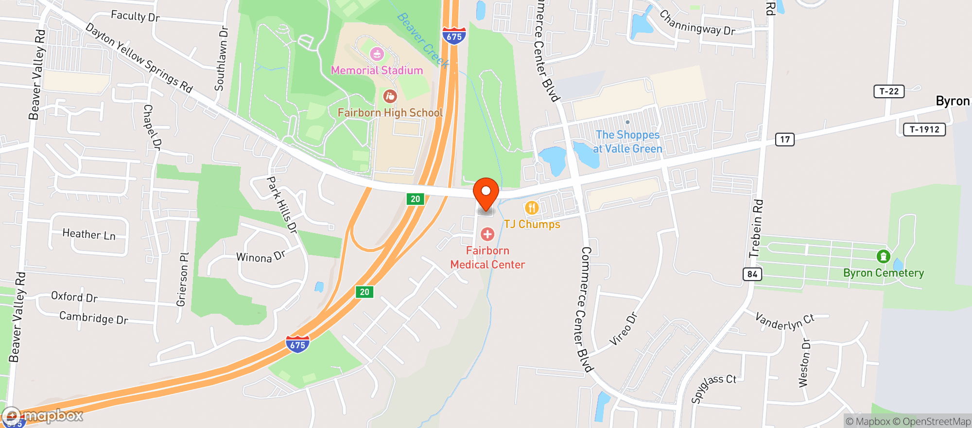 Map showing Bp - Fairborn