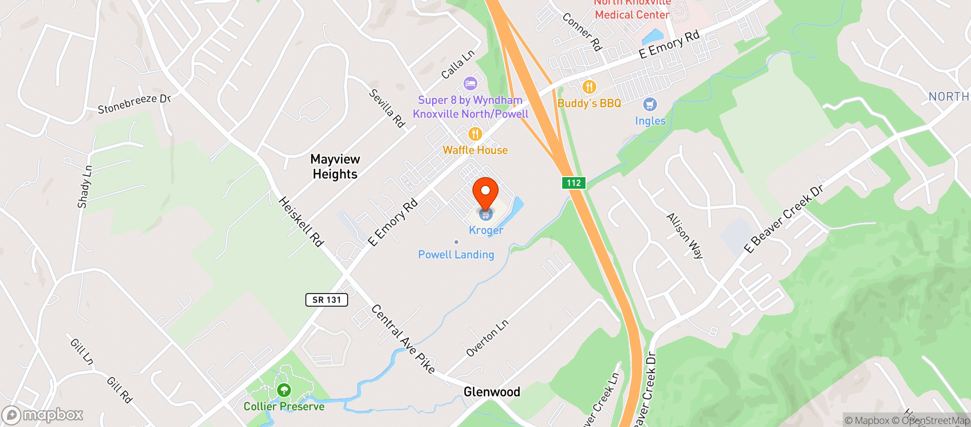 Map showing Kroger