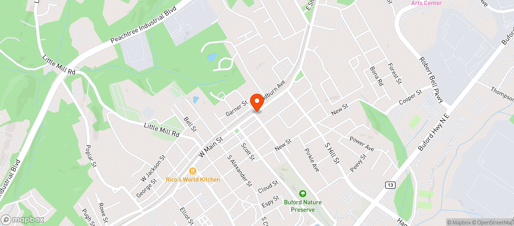 Map showing Bare Bones Steakhouse