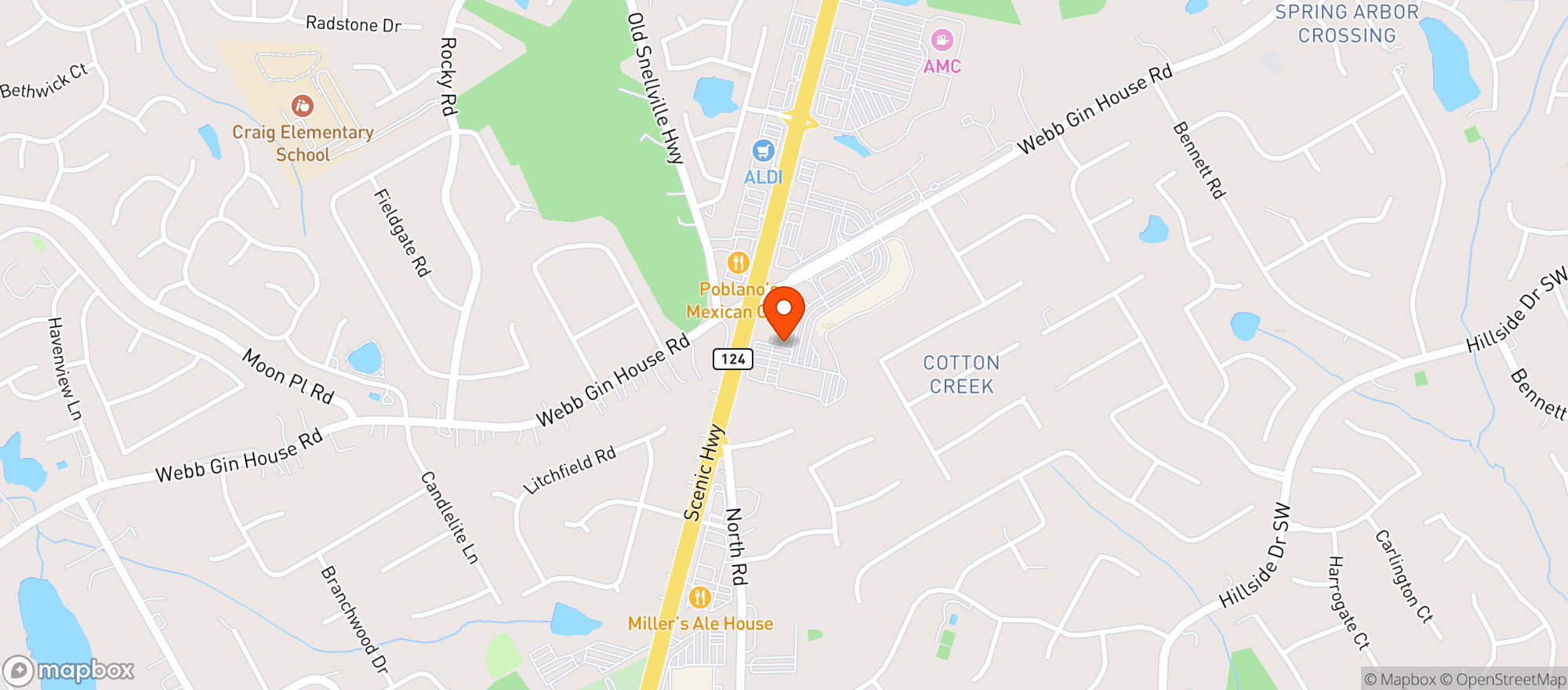 Map showing Chilis Grill & Bar