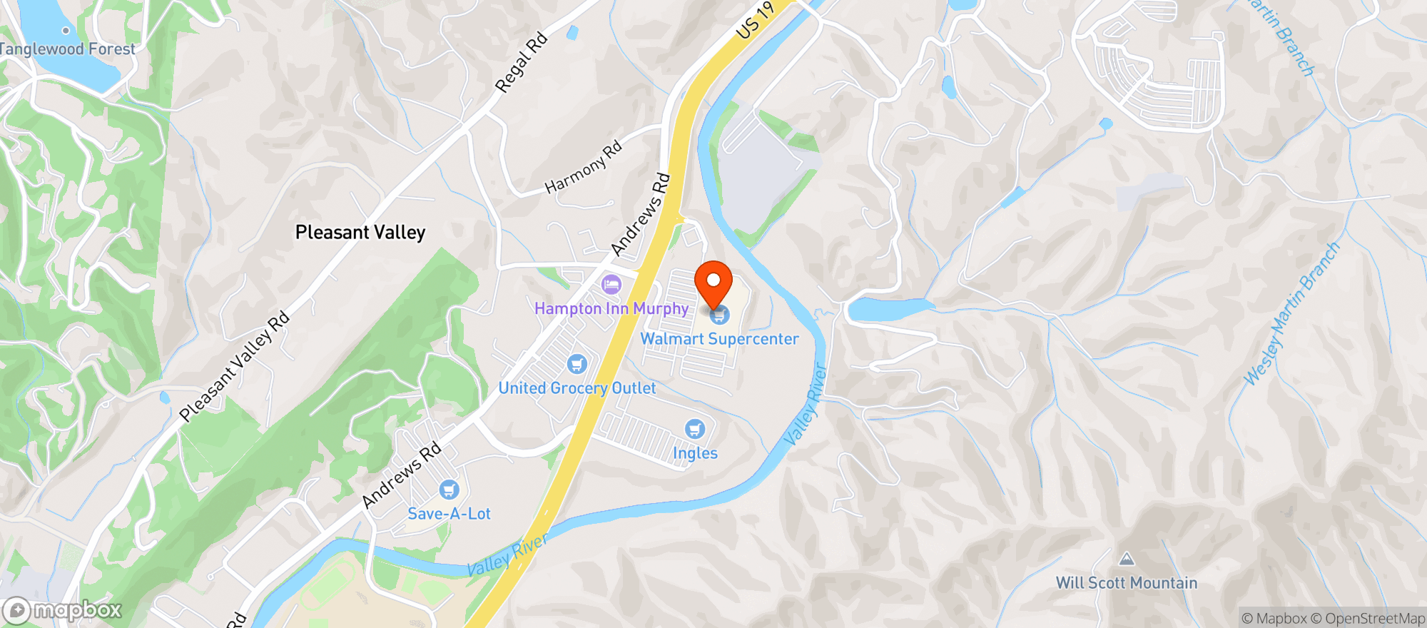 Map showing Walmart Supercenter