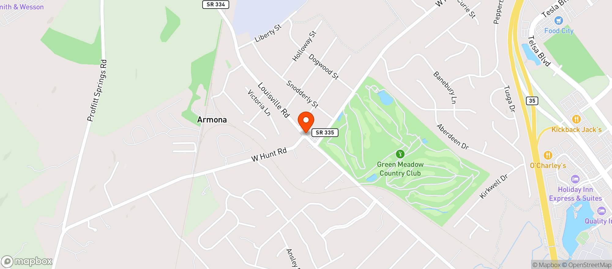 Map showing Marathon Food Mart
