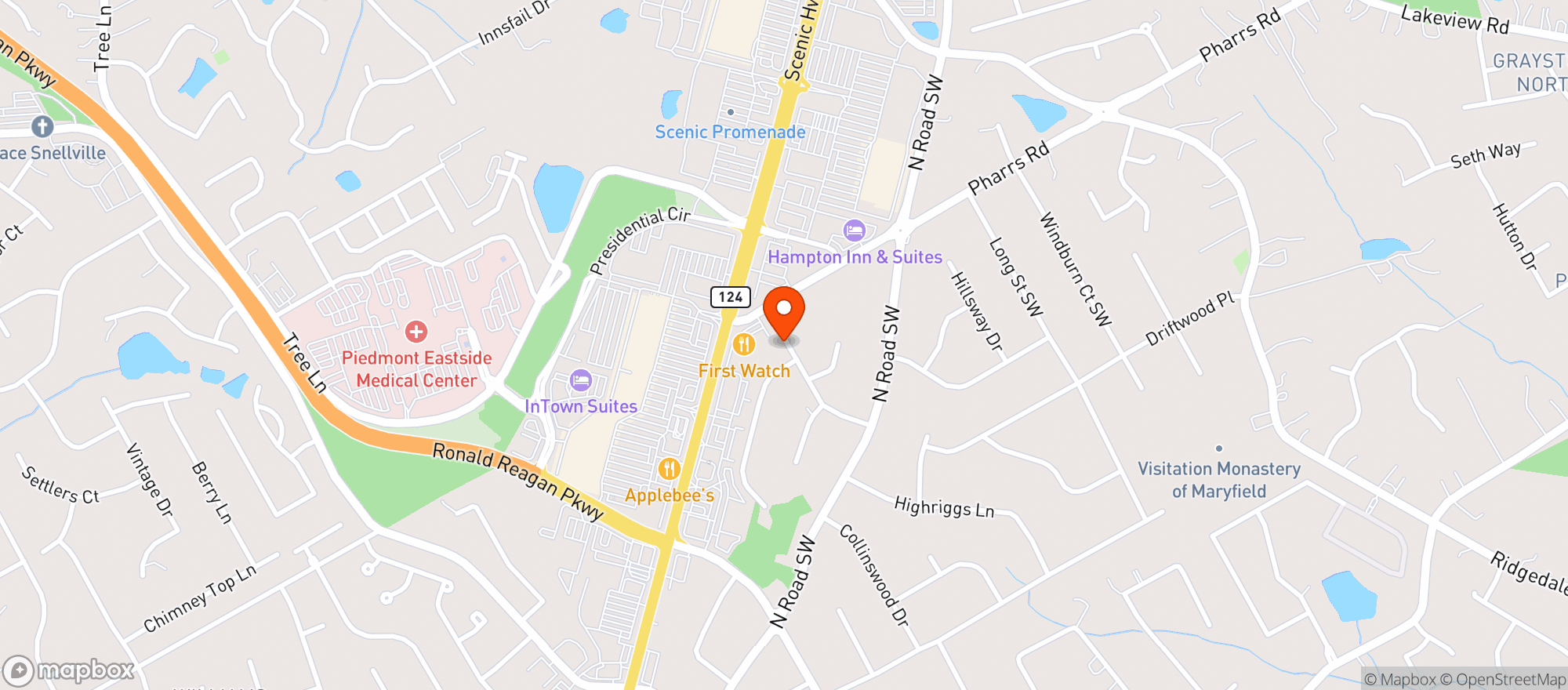 Map showing My CBD Organics Snellville