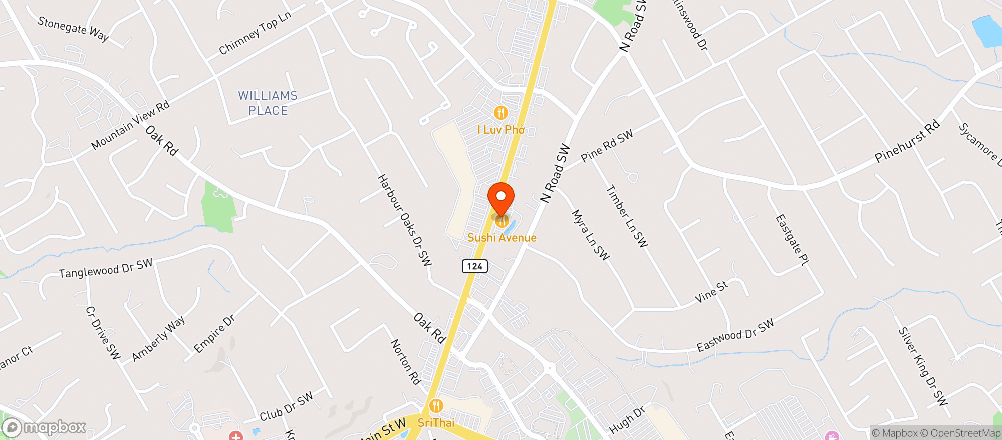 Map showing Sushi Avenue