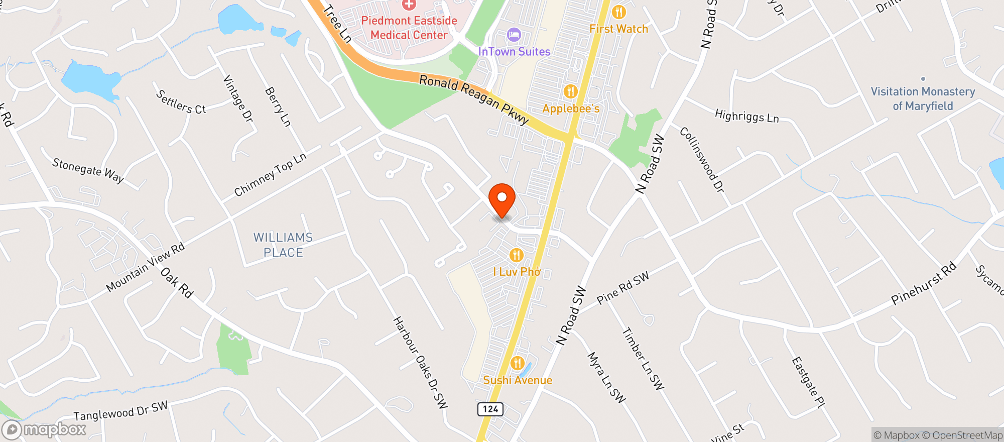 Map showing Texas Roadhouse