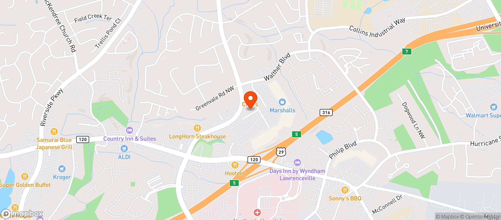 Map showing Target Store