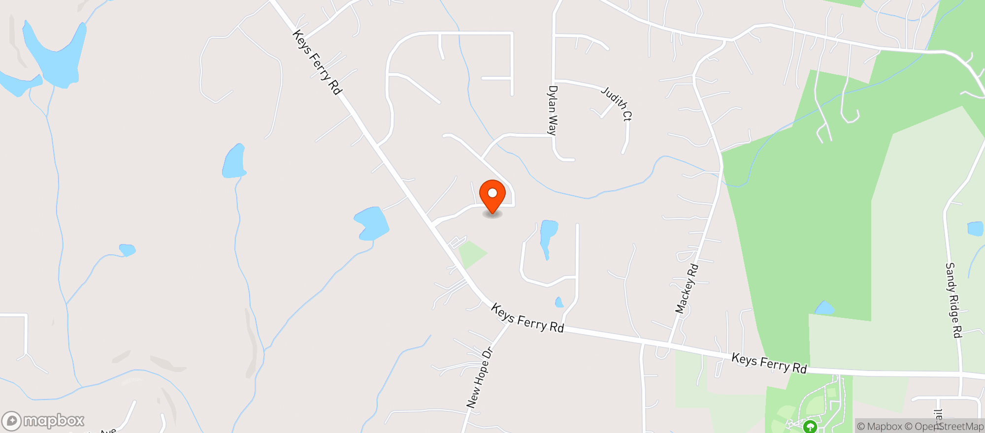 Map showing John Williams Rd Marathon
