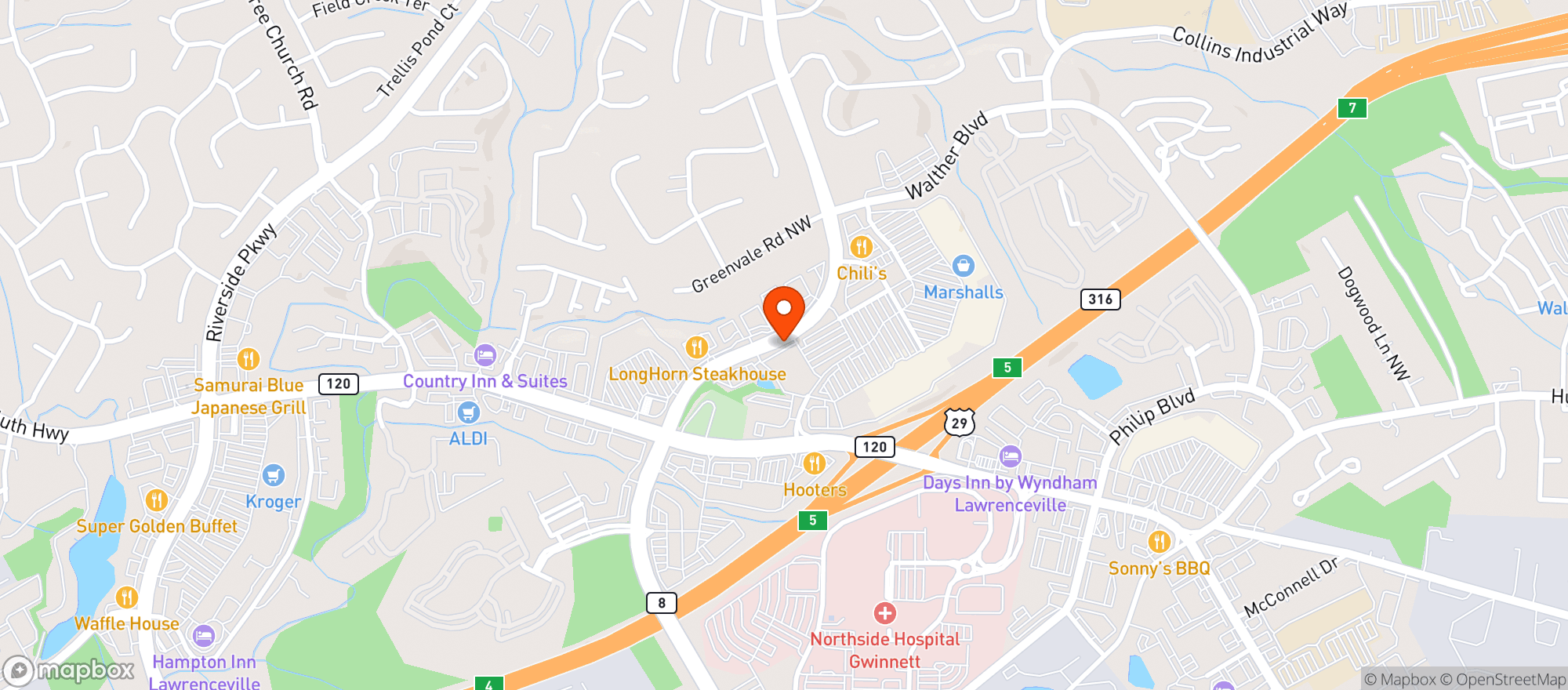 Map showing Gnc