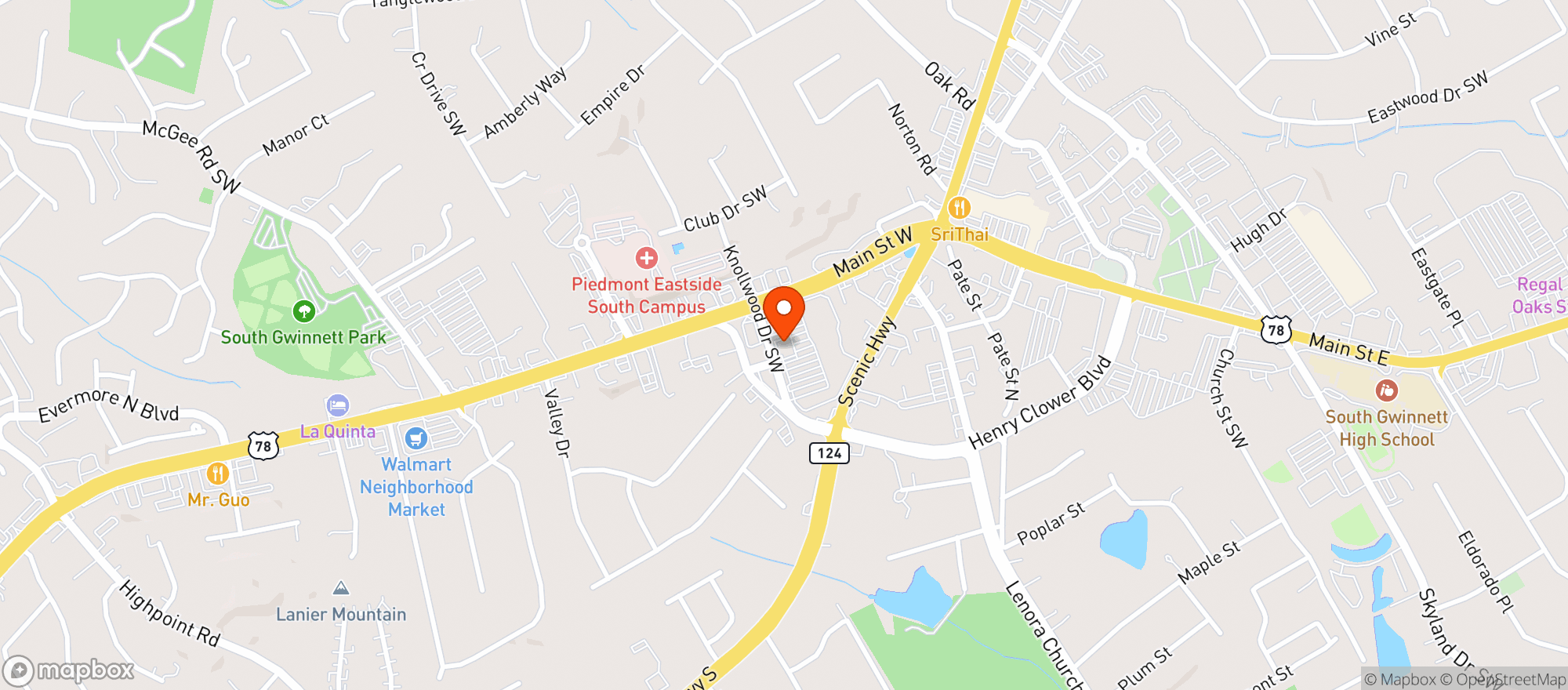 Map showing The Lincoln Fill Station