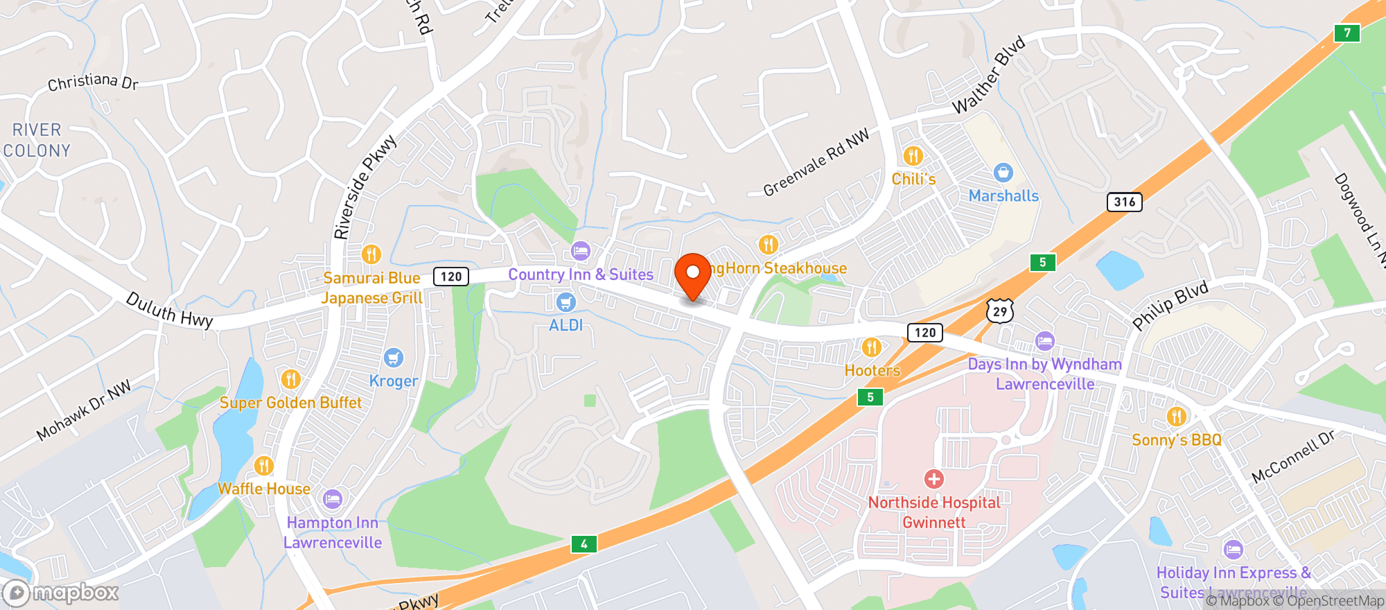 Map showing Publix Super Market