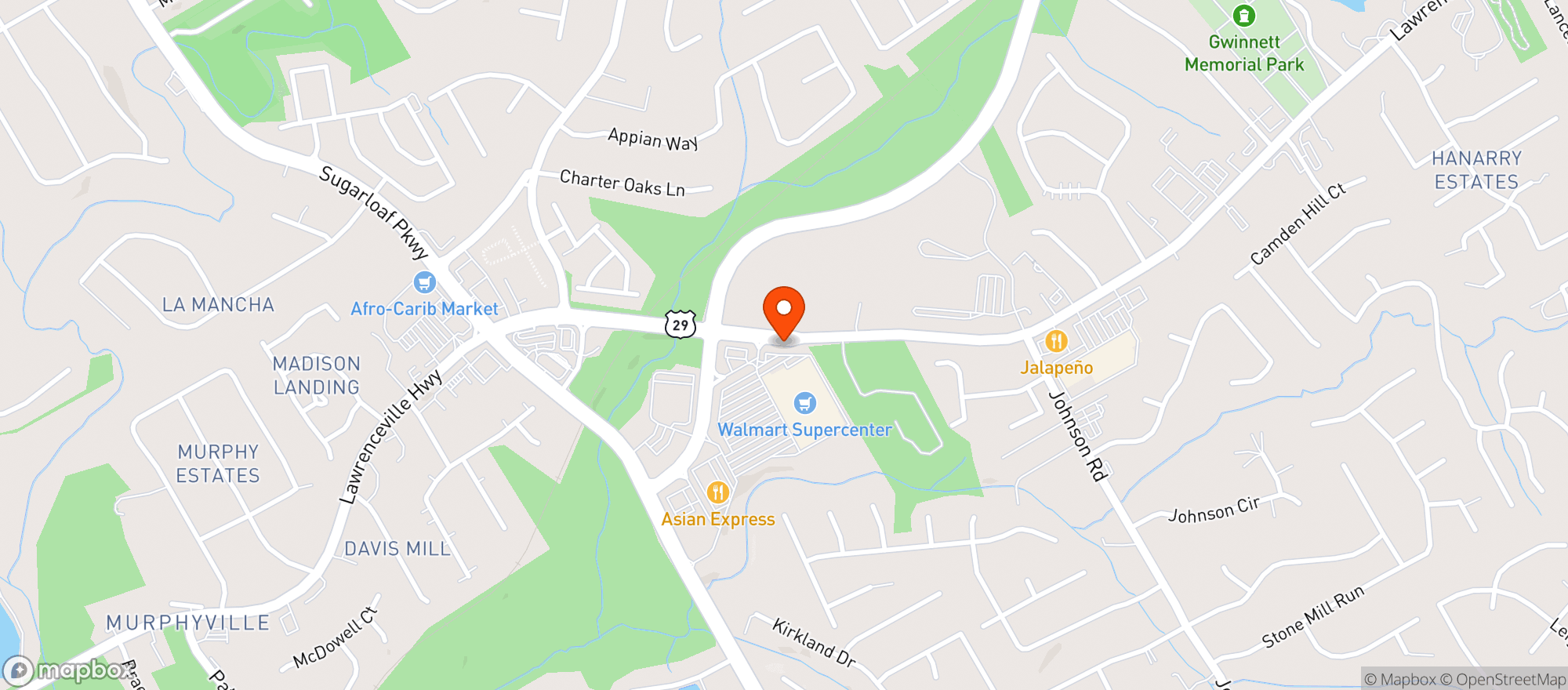 Map showing Walmart Supercenter