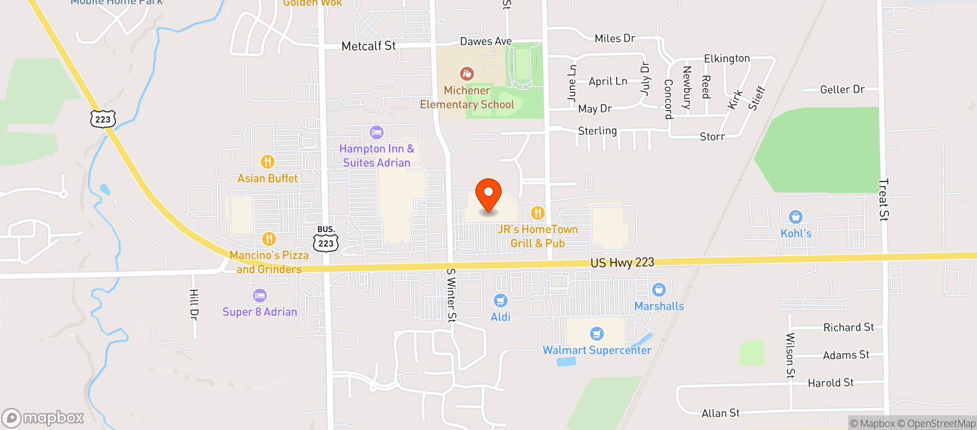 Map showing Meijer