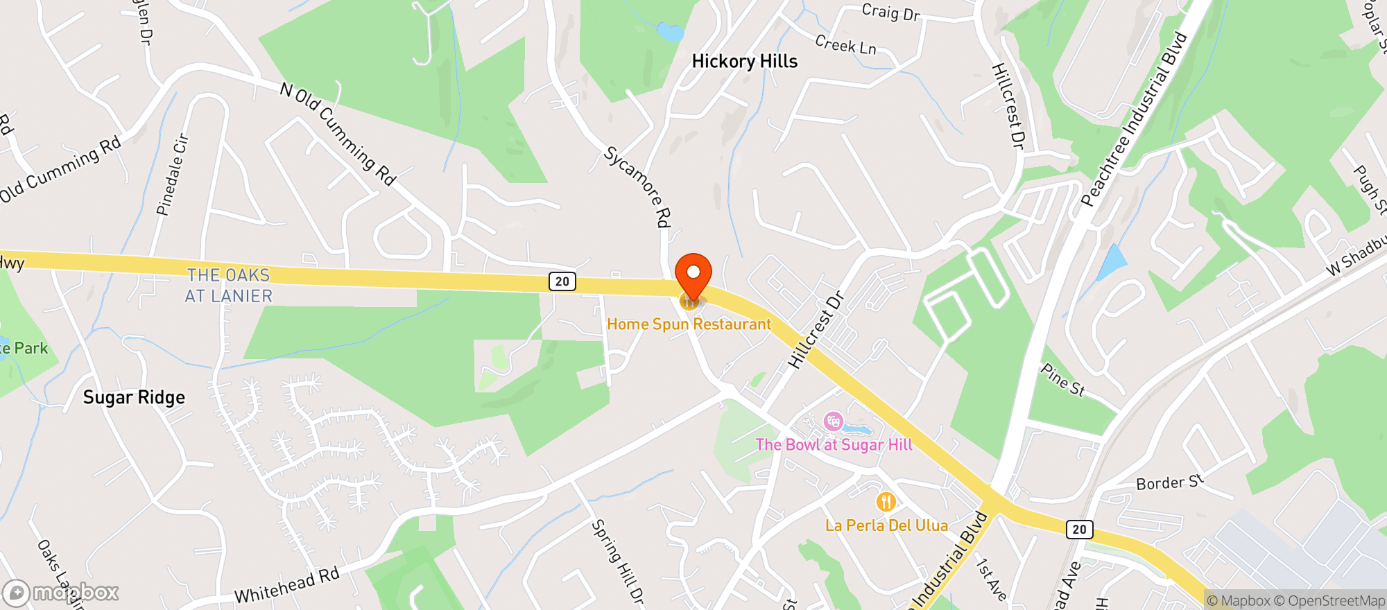 Map showing Pit Stop - Sugar Hill