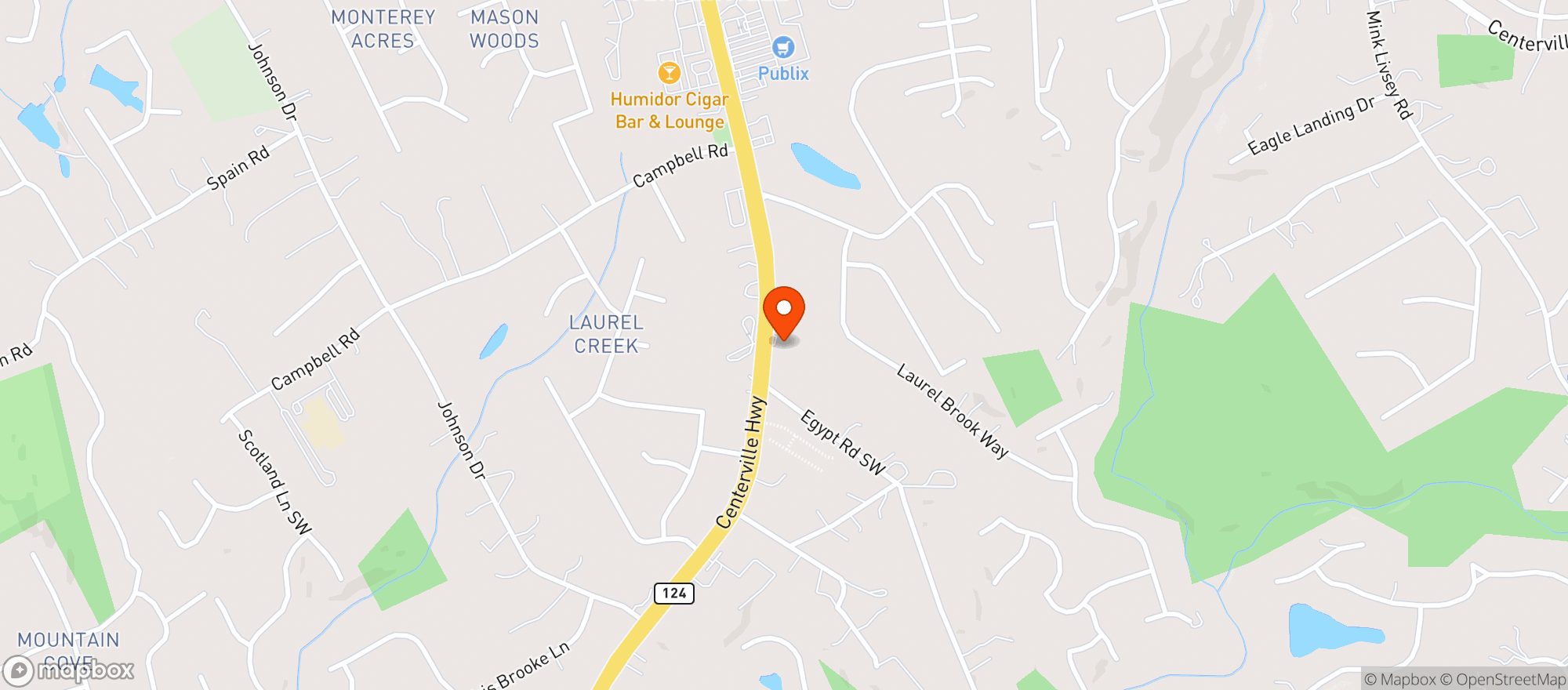 Map showing Valero Fast Mart - Hwy 124
